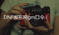 DNF发布网gm口令（DNF发布网口令系统网址）